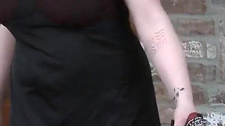 Submissive blonde loves to orgasm while whipped