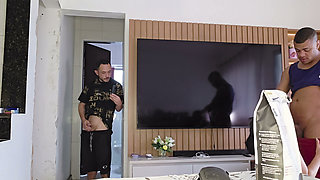 Hot Wife Seduces Delivery Guy While Husband Watches Everything