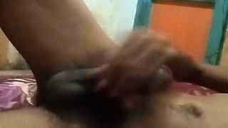 Guy shaking in the room showing off his cock and body