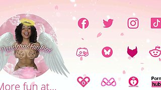 Natural Cutie Pandora SUCKS And FUCKS Dildo In The Shower