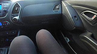 Elegant Mature Woman Takes a Taxi in the Morning to Go to the Office