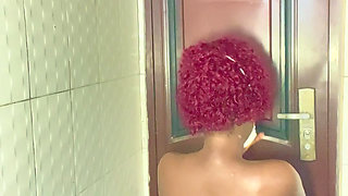 Pregnant woman having her bath