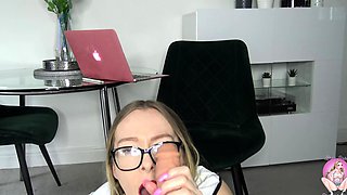 Blonde tight pussy babe solo toy fun in glamour masturbation