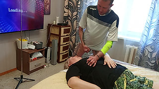 I jerk off my cock and fuck my neighbor in my mouth to cum on her