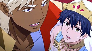 Titan dominates bride in bed after erotic anime feast