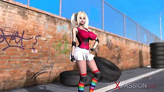 Young virgin roller gets fucked by a big black cock outdoor