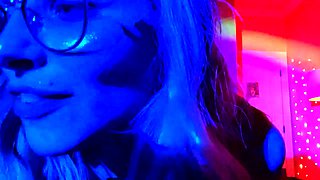 AMATEUR BIGTIT BLONDE TEEN MASTURBATES IN STALKINGS