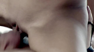 Hot Latina in Sexy Black Leather Outfit Gets Fucked Hard and a Big Cumshot on Her Face