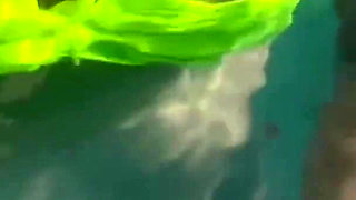 Artemisia Love Swimming in the Pool Flashing Her Big Juicy Boobs and Smoking a Cigarette