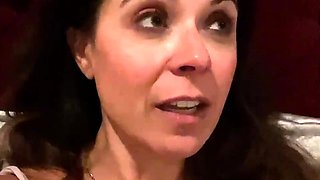 Hot brunette big boobs toying pink pussy