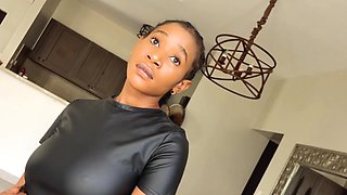 This flexible EBONY MILF was stretching