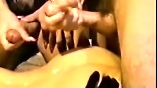 Brunette in Stockings Finger Fucks Her Pussy