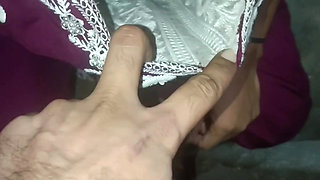 In the kitchen, water was taken out of stepsister stepbrother's penis, showing big boobs and Hindi audio best handjob.