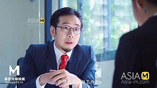 Asian Secretary Interview with Big Cock Boss - Ling Qian Tong Graduation Fetish Porn