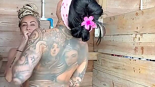 Public Naked Shower - Curvy Booty