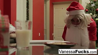 Vanessa letting Santa her tight wet pussy
