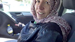 Algerian milf Souzan Halabi gives a handjob to a pervy French guy with a small penis