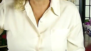Naughty Blonde GILF Dalbin Undresses & Masturbates on Camera