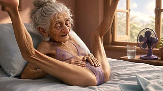 90 Year Old Mature Woman Has Multiple Orgasms in Bed with a Soaking Wet Pussy