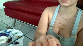Sexy Transsexual With Big Boobs Jerking Off Inside
