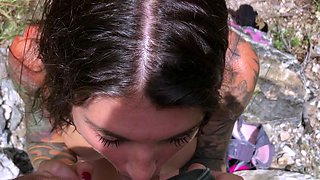 Czech amateur blowjob and fucking POV in public