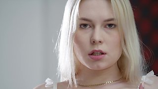 A tattooed blonde babe, Mimi Cica, enjoys a passionate session with her partner.