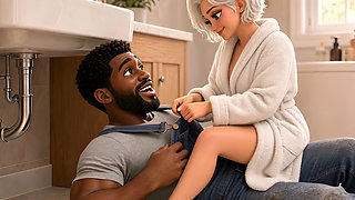 Full video BBC Plumber fucks hot client