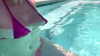Artemisia Love Showing Her Juicy Perfect Tits Wearing a Sexy Bikini at the Pool