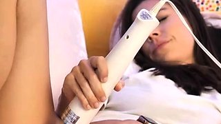 Katie amateur brunette girl toying pussy with a vibrator