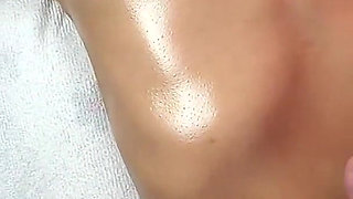 Petite Teen Wants Cock Rub on Her Oily Body - Her Flat Belly, Tiny Tits & Big Nipples Get Hot Cock Play Until Cum on Small Tits