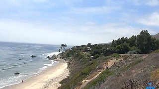 Gorgeous bikini blonde outdoor quickie