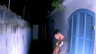 Amateur latina got caught fucking her lover in the alley again