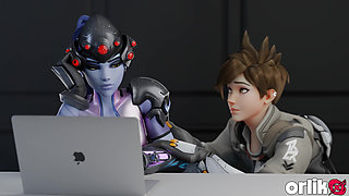 Widowmaker Punished for Cake - Intense BBC Fuck & Creampie - 3D Overwatch Porn