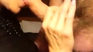 British Amateur's CFNM Blowjob in Stockings