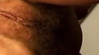 Hot Amateur Masked MILF Wife Masturbates Her Hairy Pussy with a Big Dildo