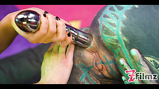 Double Metal Dildo Lesbian Fun with Anuskatzz