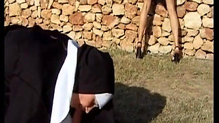 Brunette German Cougar with Naturals Gets Railed in Outdoor Orgy