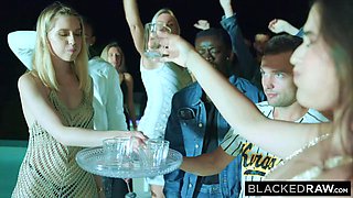 BLACKEDRAW Two Euro Hotties Compete For BBC At A Party - Freya Mayer