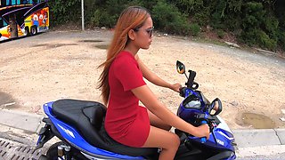 Motobike ride for Thai GF and home sex