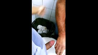 60-Year-Old Rustic Daddy Gives Me a Blowjob in a Public Bath