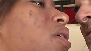 Big jizz load on the tits for young black girl cheerleader after fucking