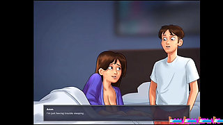 SUMMERTIME SAGA#95- Pervert Dude Rubs His Huge Cock  Between Landlady's Ass