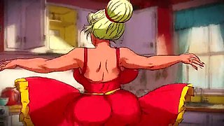 Classic Cartoon Style Nude Women in Kitchen