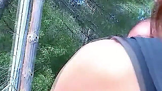 Sexy skinny teen Krystal fucked by step brother at casting outdoor
