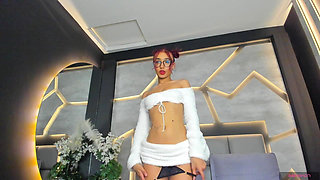 Girl with Glasses and Hair Dancing and Is Controlled by a Fan with a Lovense Toy P3