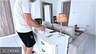 Milf Stuck With Glue - Her Boyfriends Son Licks Her Ass And Cums Inside Her