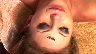 French Nympho Got Face Fucked by Two Cocks