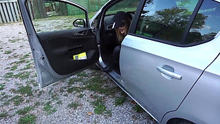 Femdom chick wants to punish him outdoor