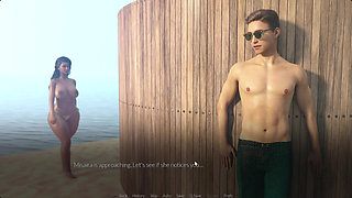 Black MILF Loves Riding White Huge Cock on the Beach