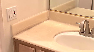 Busty blonde fucks her roommate very hard